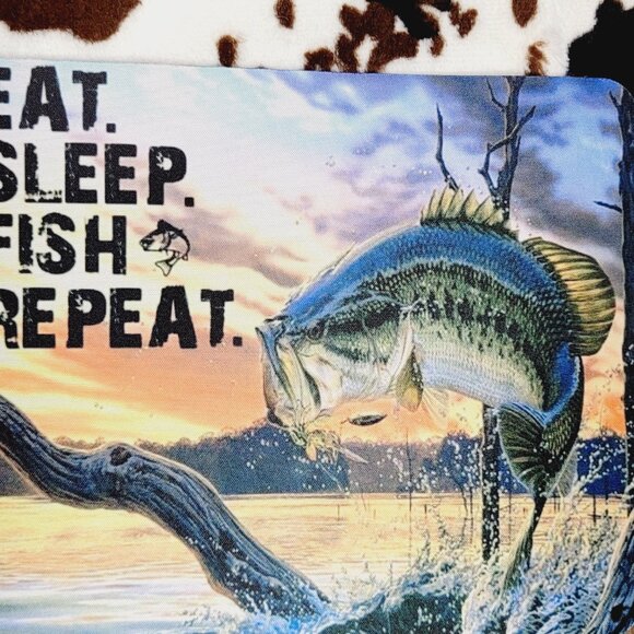 Eat Sleep Fish Repeat Computer Mouse Pad - Picture 2 of 2